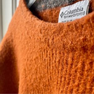 COLUMBIA 80% Marino Wool Sweater Men’s L Orange Comfy Crewneck